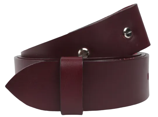 1.75 Inch (45mm) Burgundy Belt Strap for Removable Buckles Chicago Screws
