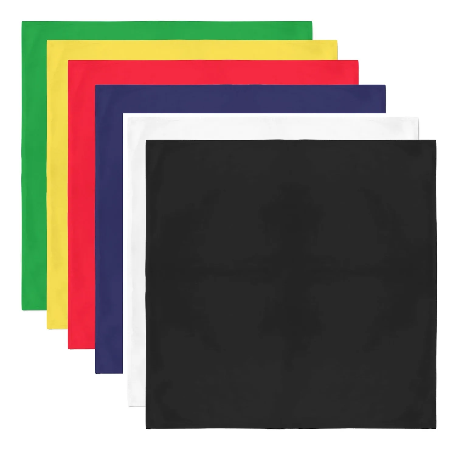 18 Pack Polyester Bandanas Solid Colors 22 Inch Regular Size