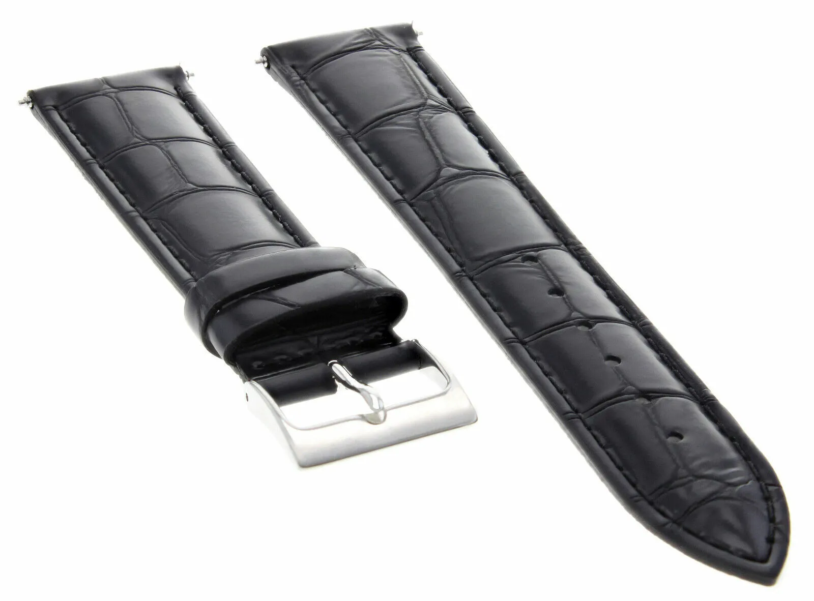 18MM GENUINE LEATHER WATCH BAND STRAP FOR VACHERON CONSTAINTIN WATCH BLACK