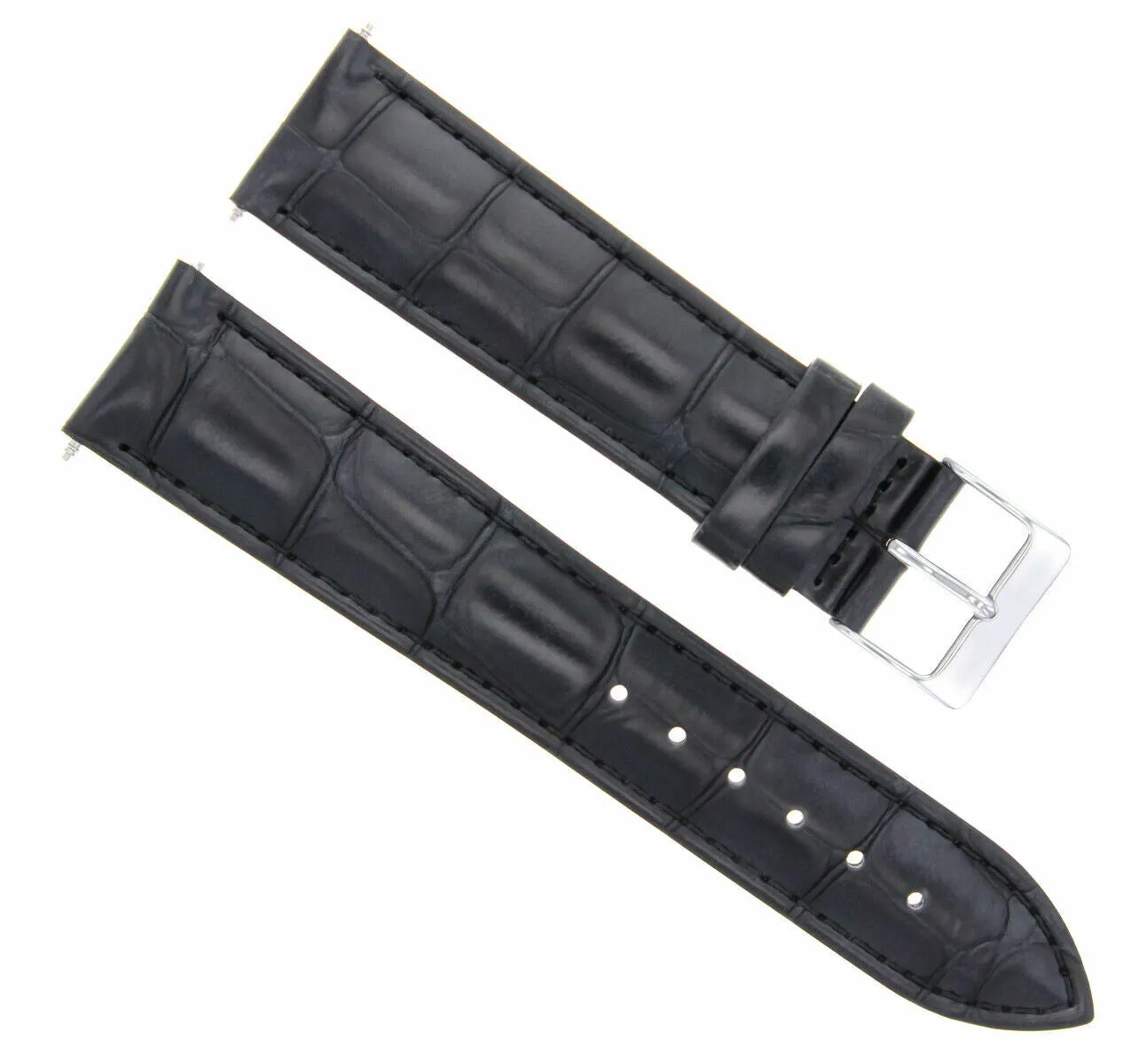 18MM GENUINE LEATHER WATCH BAND STRAP FOR VACHERON CONSTAINTIN WATCH BLACK