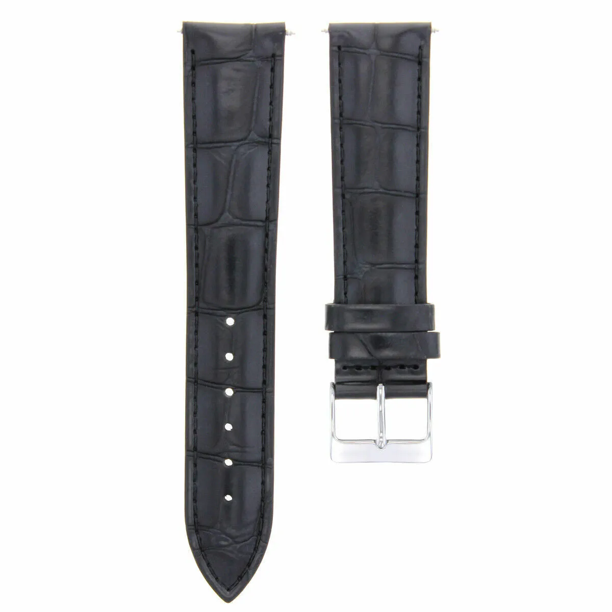 18MM GENUINE LEATHER WATCH BAND STRAP FOR VACHERON CONSTAINTIN WATCH BLACK