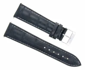 18MM GENUINE WATCH LEATHER WATCH STRAP FOR TUDOR PRINCE DARK BLUE WHITE STITCH