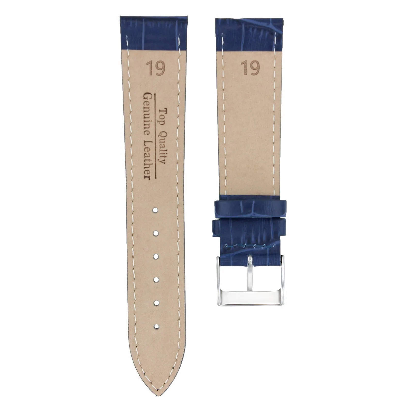 19MM LEATHER WATCH BAND STRAP FOR MENS FRANCK MULLER  WATCH DARK BLUE