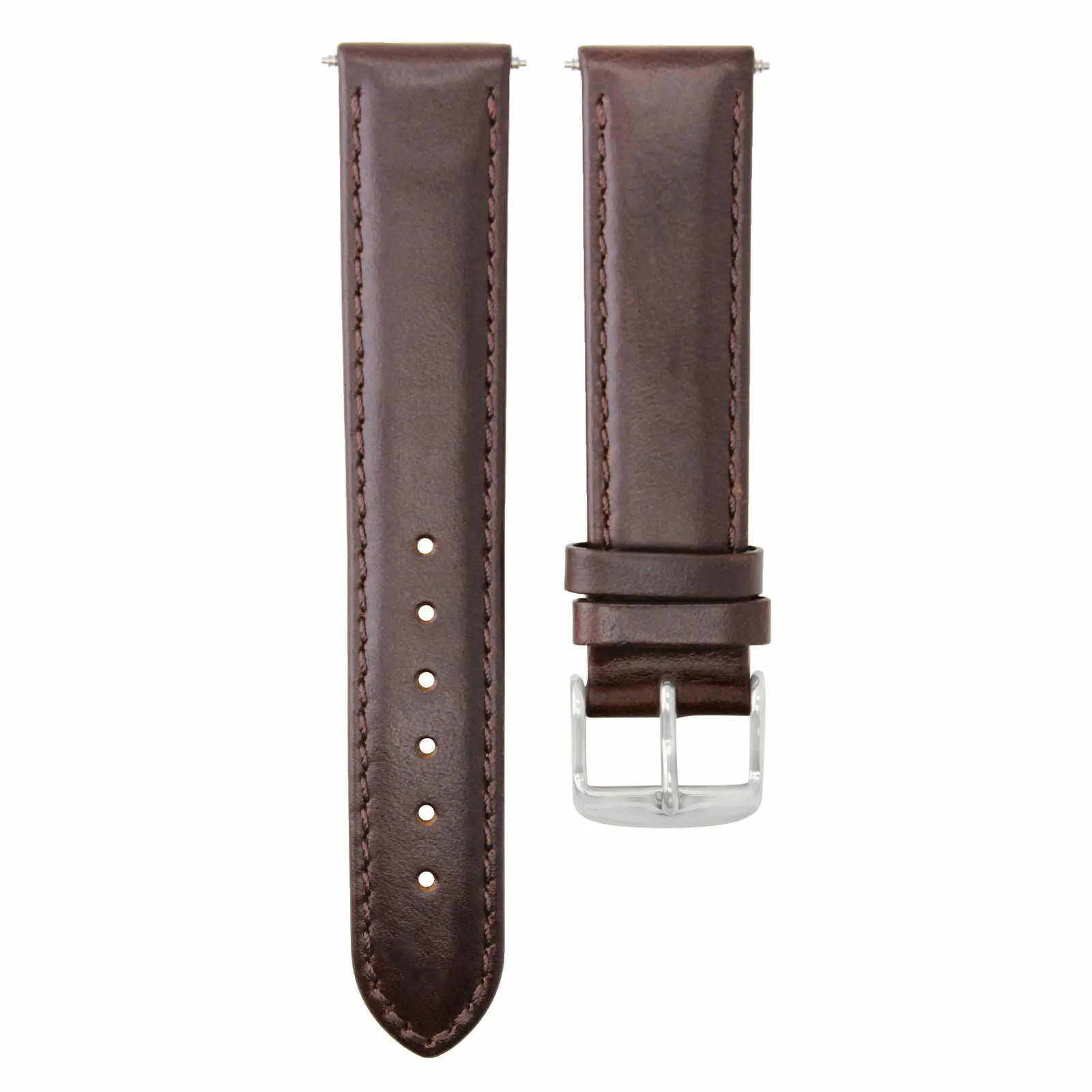 20MM GENUINE LEATHER WATCH STRAP SMOOTH BAND FOR ROLEX DATE DATEJUST DARK BROWN