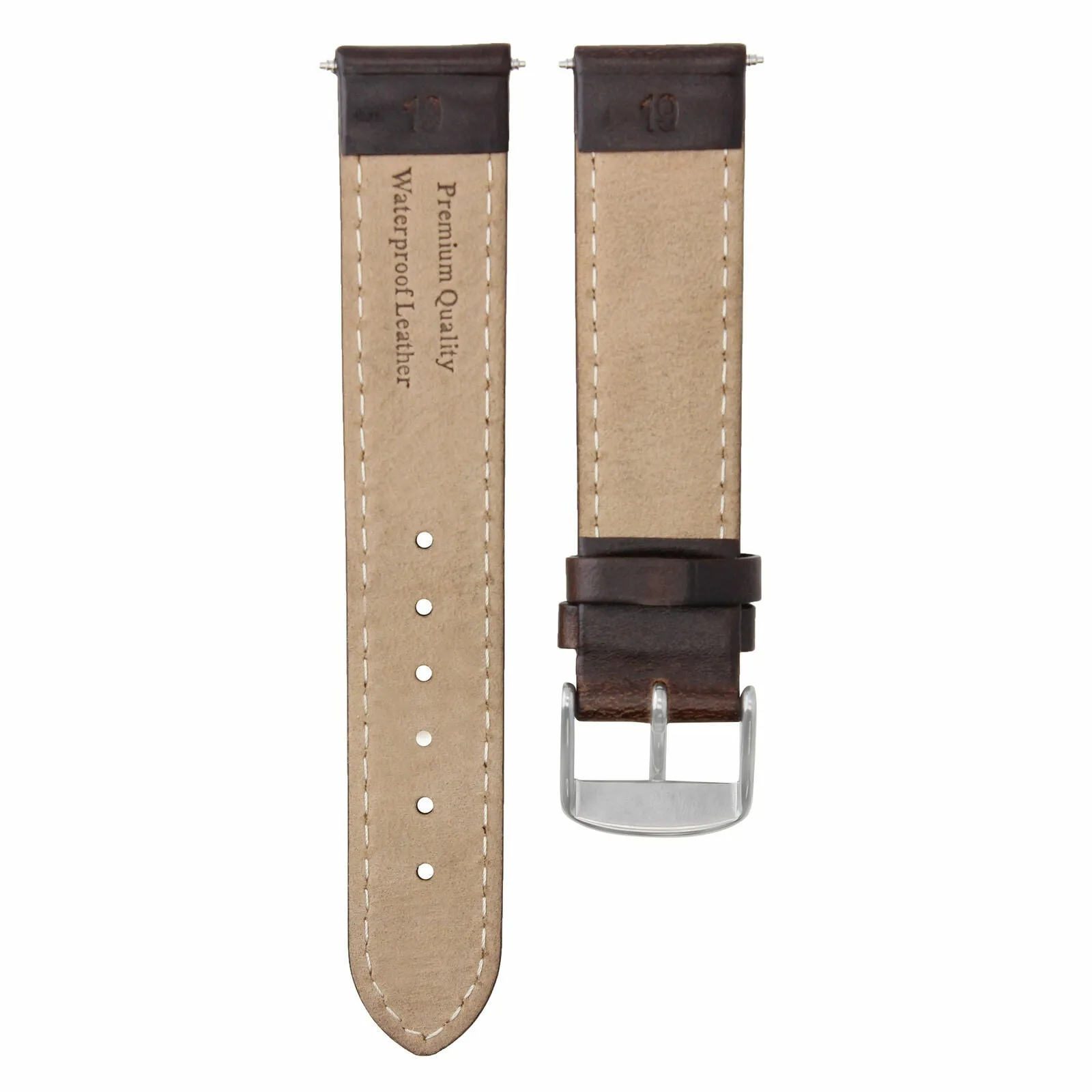 20MM GENUINE LEATHER WATCH STRAP SMOOTH BAND FOR ROLEX DATE DATEJUST DARK BROWN