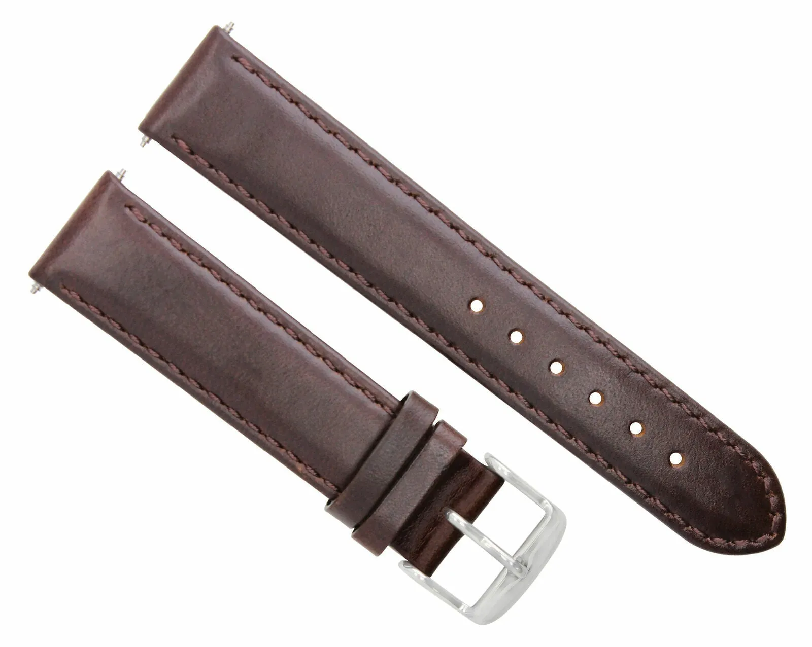 20MM GENUINE LEATHER WATCH STRAP SMOOTH BAND FOR ROLEX DATE DATEJUST DARK BROWN