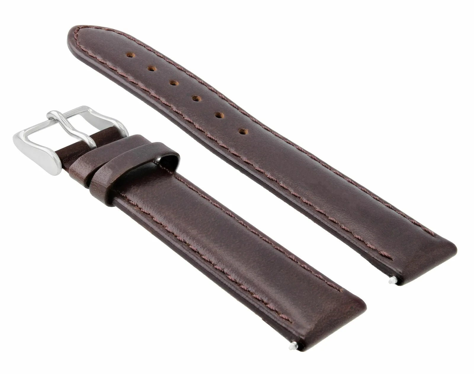 20MM GENUINE LEATHER WATCH STRAP SMOOTH BAND FOR ROLEX DATE DATEJUST DARK BROWN