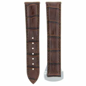 20MM LEATHER BAND WATCH STRAP BUCKLE CLASP FOR 41MM OMEGA SEAMASTER DARK BROWN