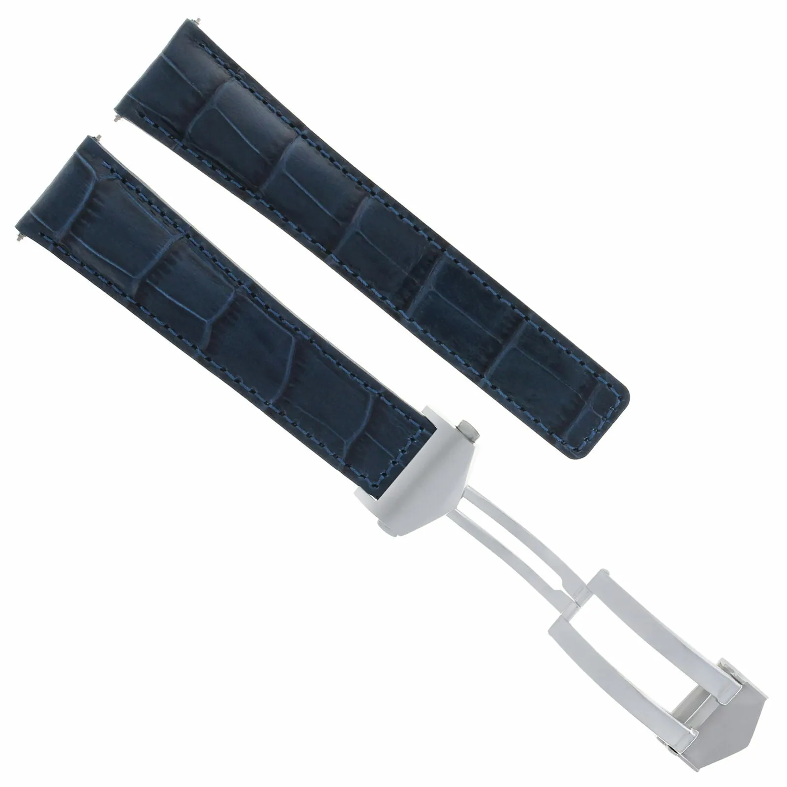 22MM LEATHER WATCH BAND STRAP FOR TAG HEUER CARRERA MONACO BLUE FIT FC-5037-39