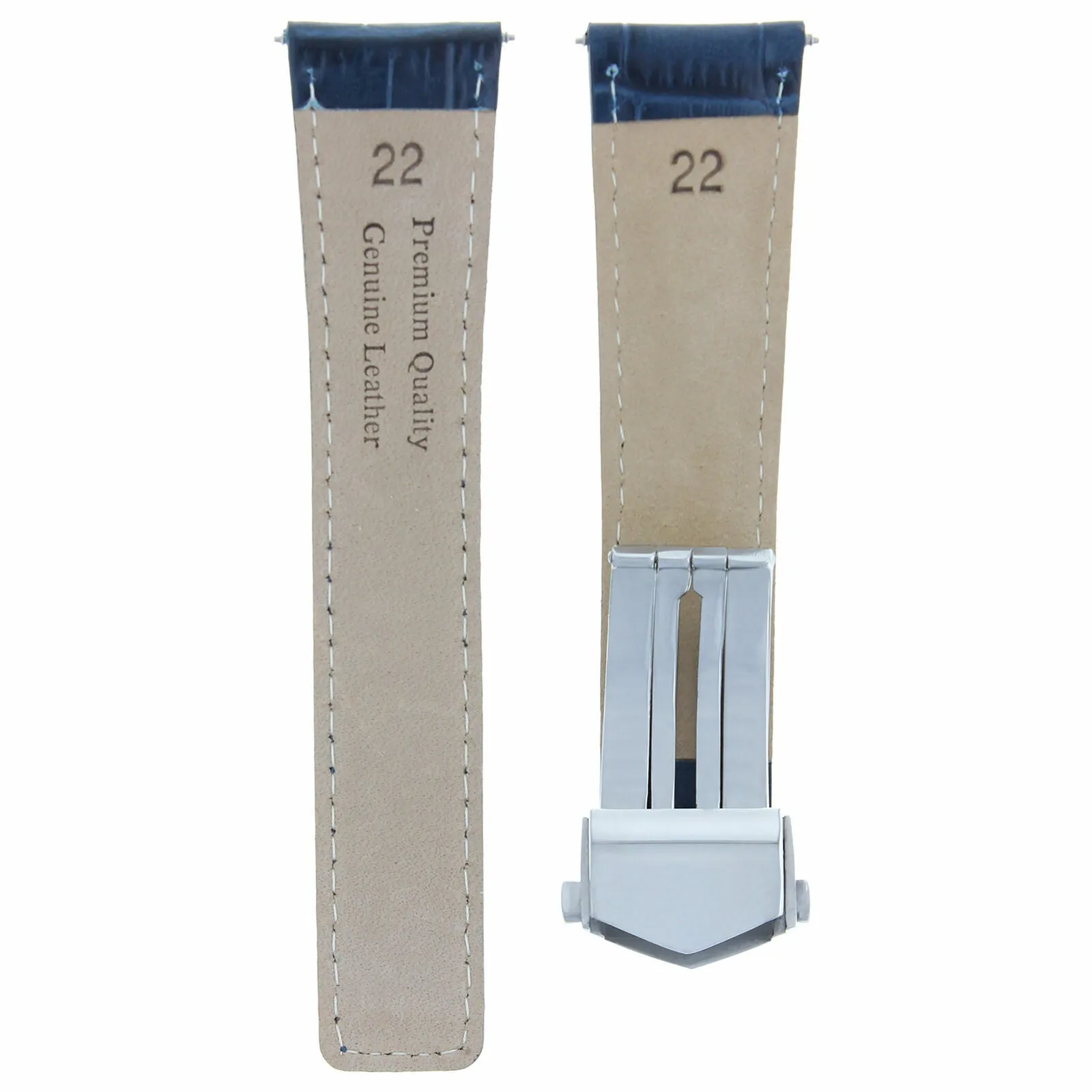 22MM LEATHER WATCH BAND STRAP FOR TAG HEUER CARRERA MONACO BLUE FIT FC-5037-39