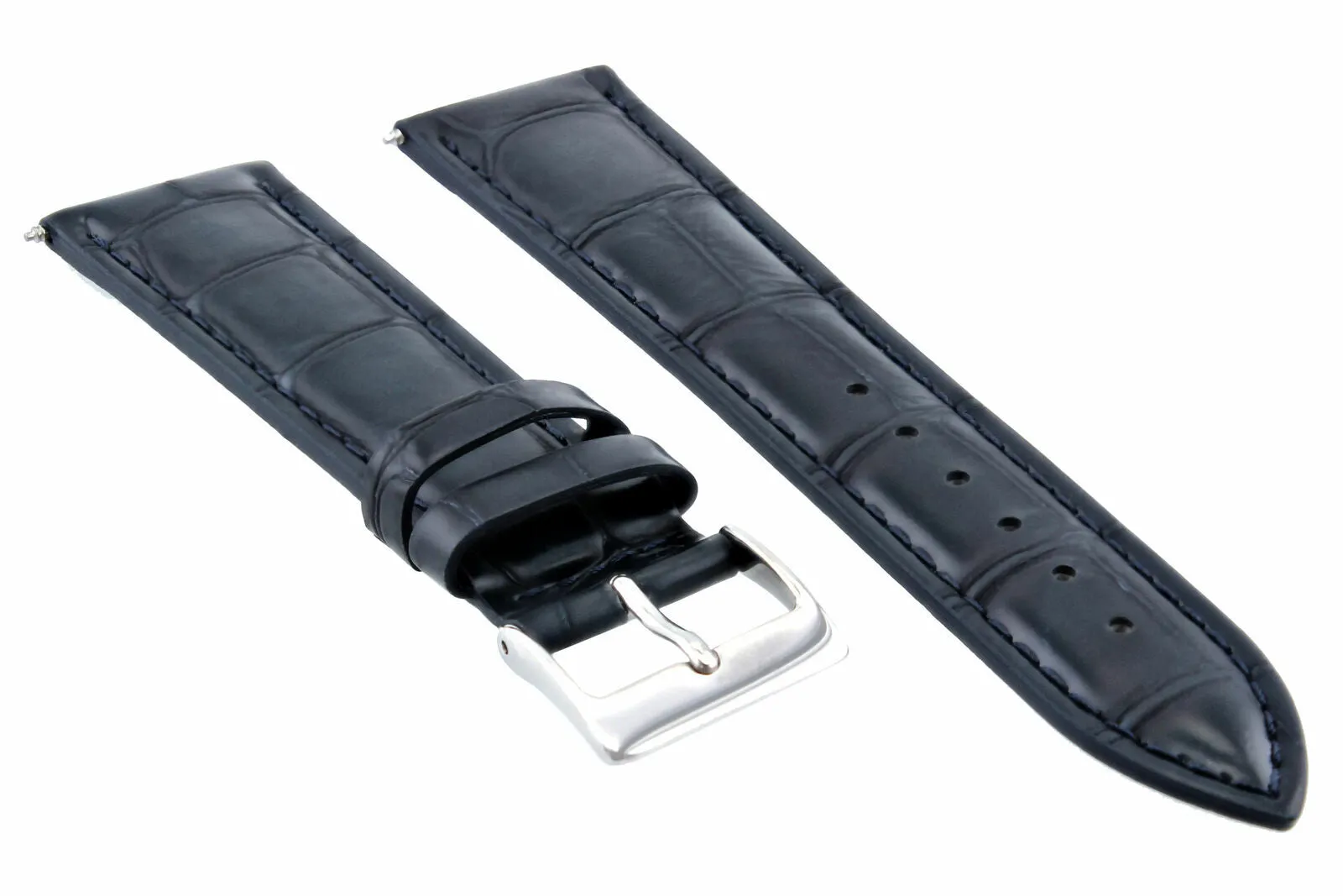 22MM NEW LEATHER WATCH STRAP BAND FOR LONGINES HYDRO CONQUEST WATCH DARK BLUE