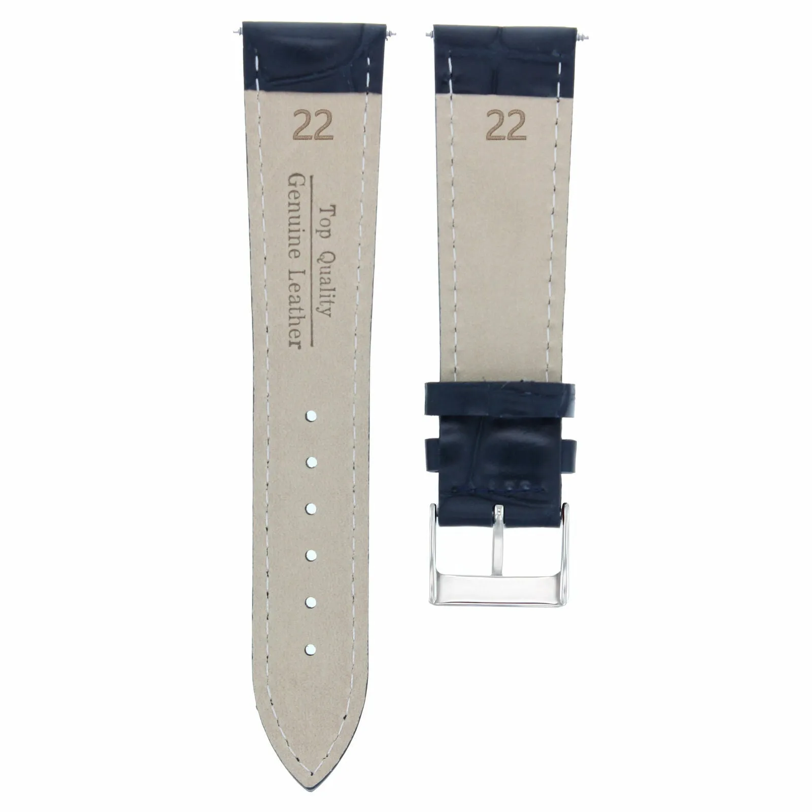 22MM NEW LEATHER WATCH STRAP BAND FOR LONGINES HYDRO CONQUEST WATCH DARK BLUE