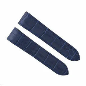 23MM LEATHER BAND STRAP ALLIGATOR GRAIN FOR 38MM CARTIER SANTOS 100 XLARGE BLUE
