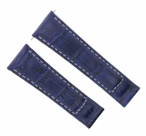 3 -20MM LEATHER STRAP FOR ROLEX DAYTONA 16518 16523 116519 16520 BLUE WS REGULAR