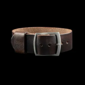 Adjustable One-Piece Leather Watch Strap, Military 103
