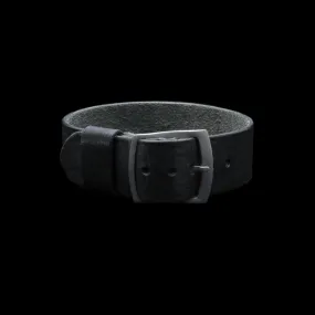 Adjustable One-Piece Leather Watch Strap, Vintage Nero