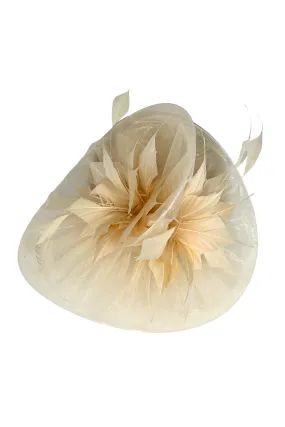 Almond Velvet Pillbox Fascinator
