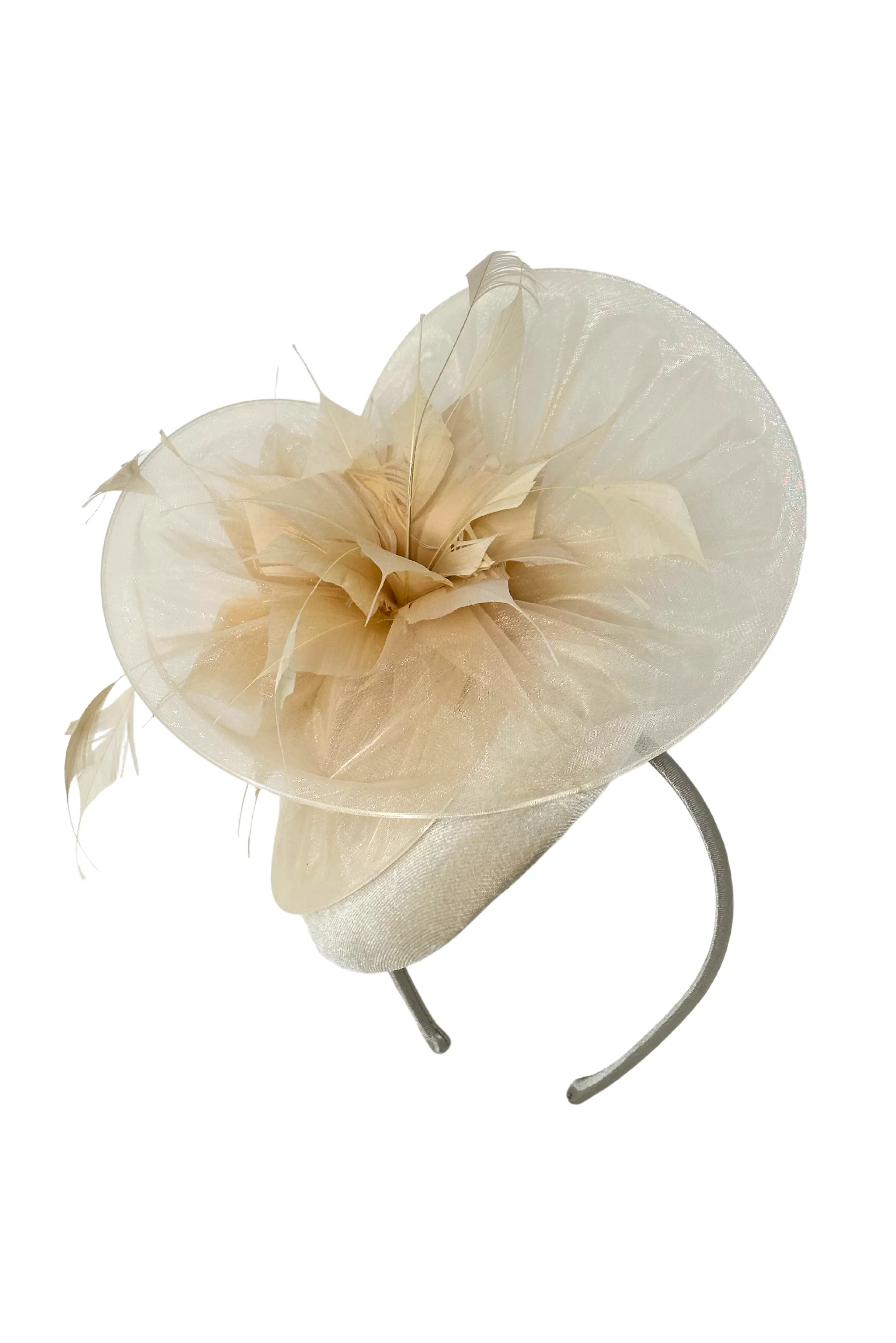 Almond Velvet Pillbox Fascinator