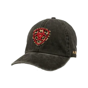 Ariat M&F Women's Ponyflo Denim Black Leopard Patch Cap