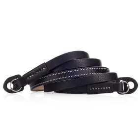 Arte di Mano Comodo Neck Strap, XL, 120cm - Minerva Black with White Stitching