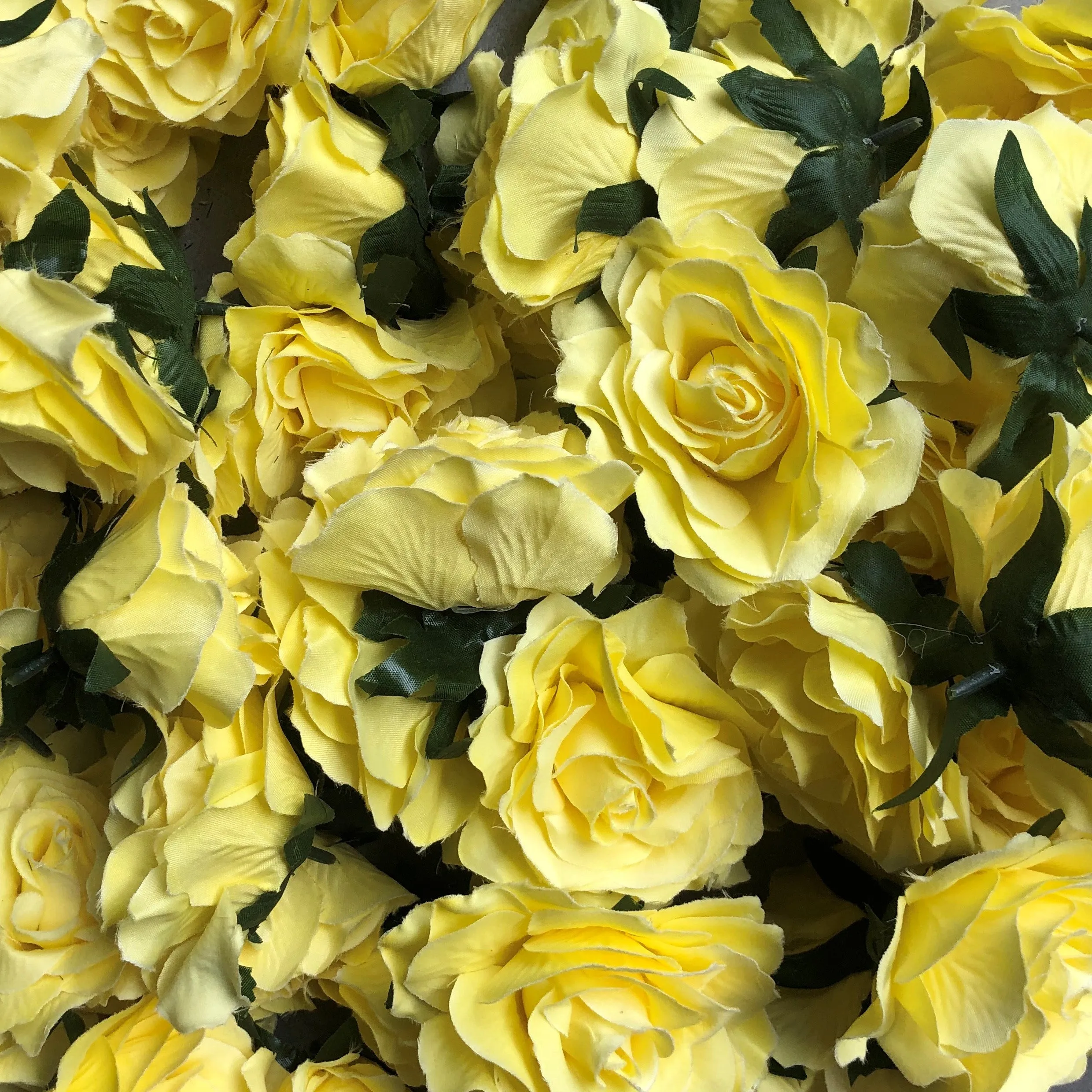 Artificial Silk Flower Head - Yellow Rose Style 126 - 1pc