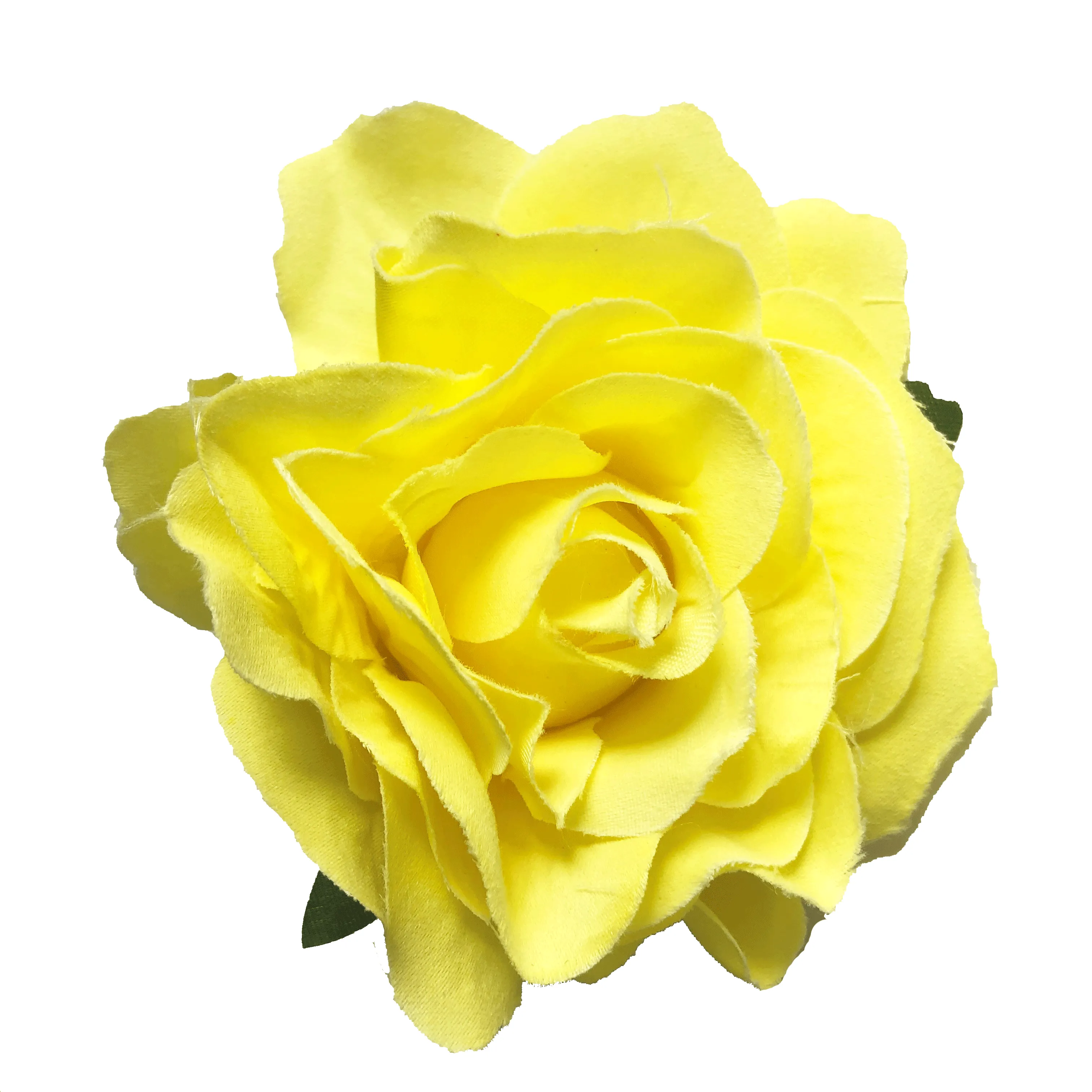 Artificial Silk Flower Head - Yellow Rose Style 126 - 1pc