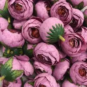 Artificial Silk Flower Heads - Dusty Pink Peony Style 105 - 5 Pack
