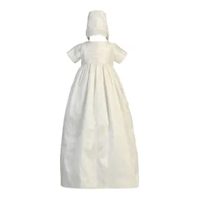 Baby Girls Boys White Silk Heirloom Gown Bonnet Set Baptism Set 0-18M