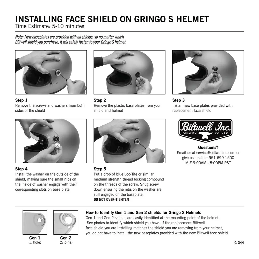 BILTWELL GRINGO S GEN2 VISOR [SMOKE]