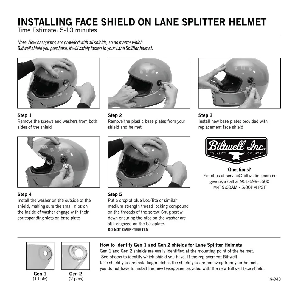 BILTWELL LANE SPLITTER GEN2 VISOR [CLEAR]