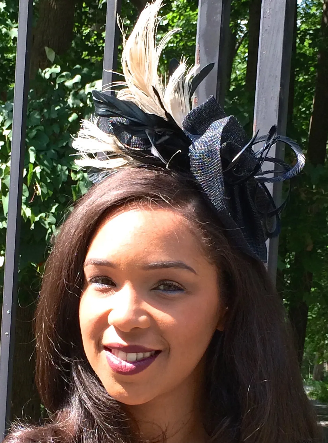 Black and Ivory Fascinator, Wedding headpiece, Brides maids headpiece, Mother of the Bride hat. Special Occasion- Races & Polo Hat- Cocktail