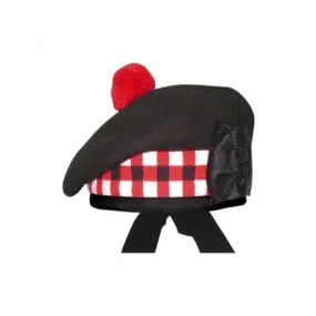 Black Balmoral Hat Red Black White Dicing