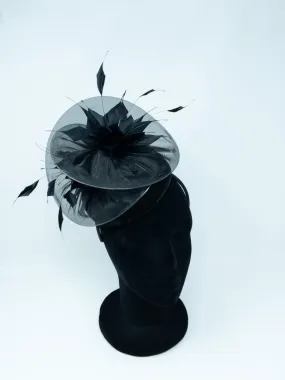 Black Organza & Velvet Hairband Fascinator
