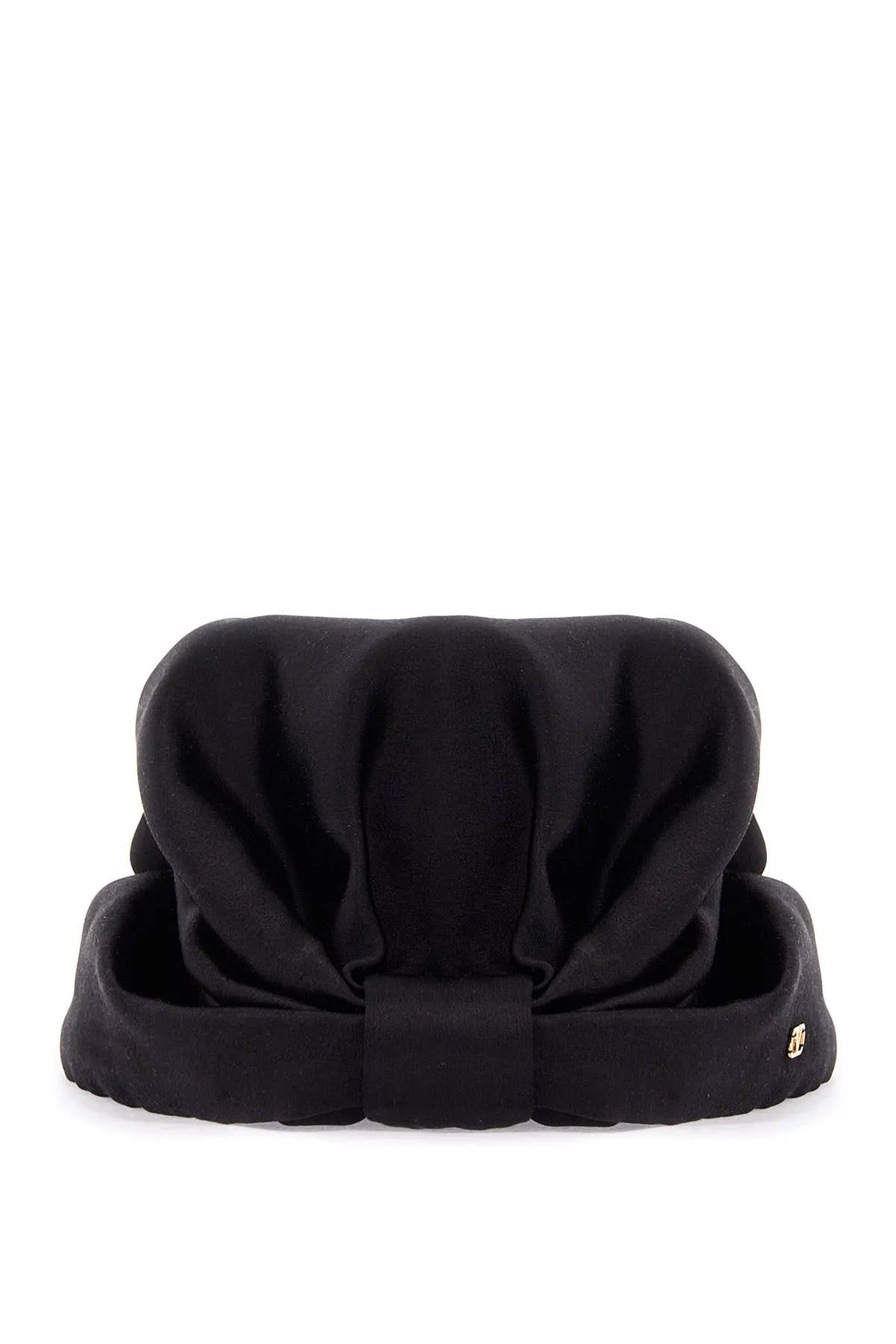 black silk turban with golden details and v logo 6W2HH004QID NERO/ORO