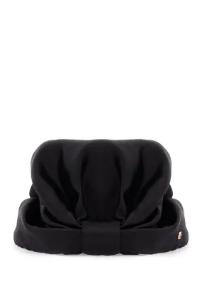 black silk turban with golden details and v logo 6W2HH004QID NERO/ORO