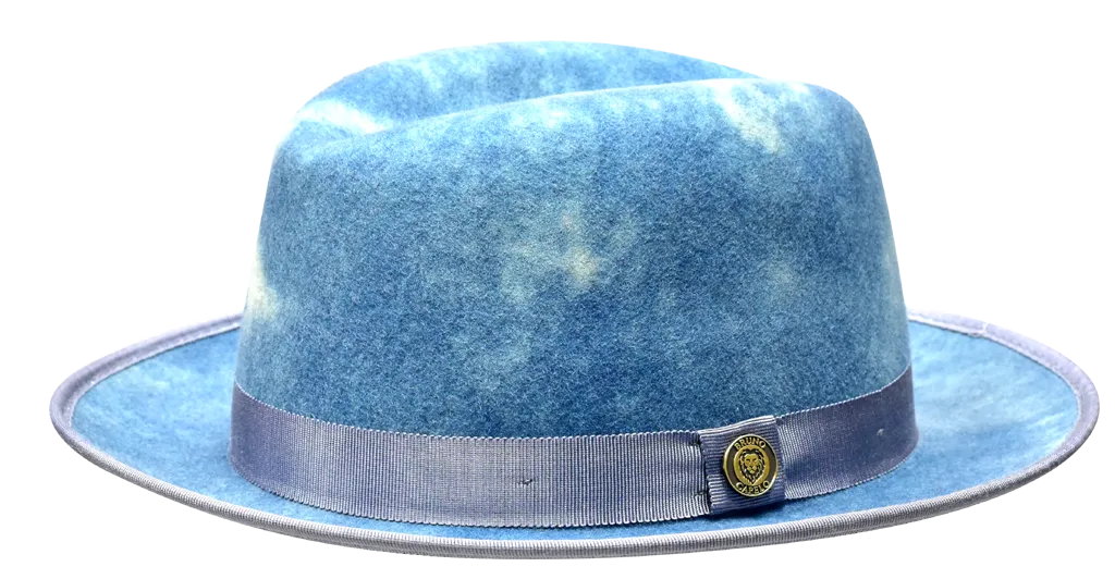 Bruno Capelo Princeton Denim Swirl/White Fedora Hat