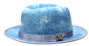 Bruno Capelo Princeton Denim Swirl/White Fedora Hat