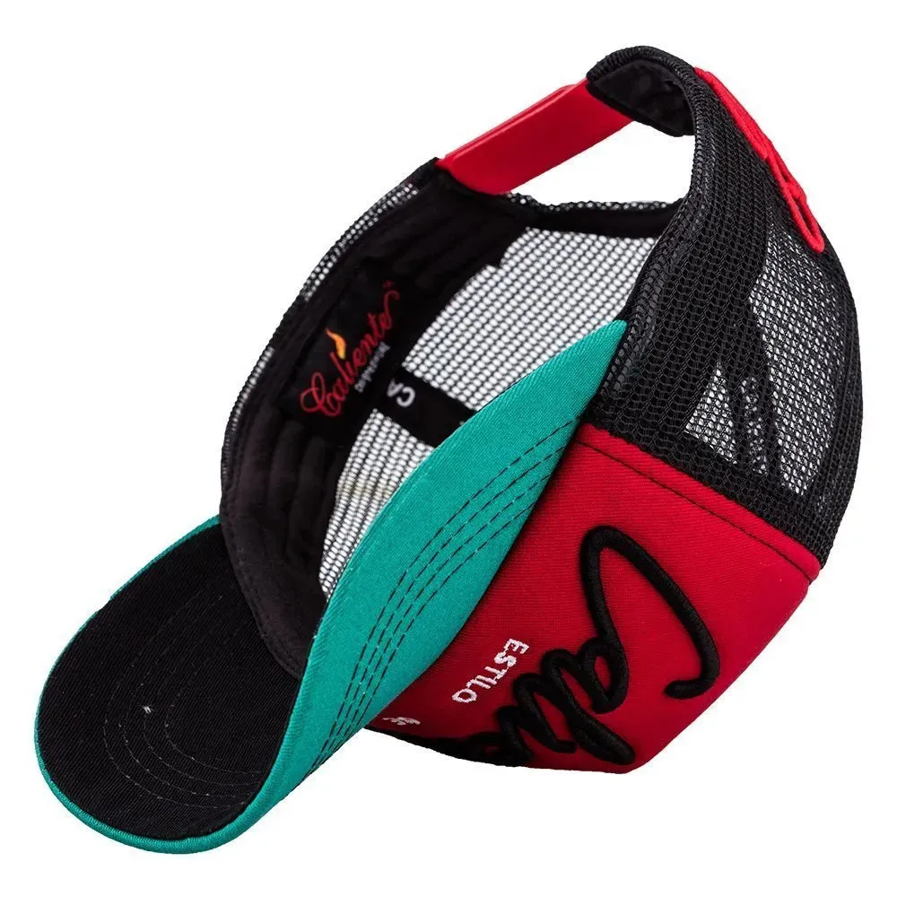 Caliente Estilo De Lujo Green/Red/Black Cap - Caliente Classic Collection