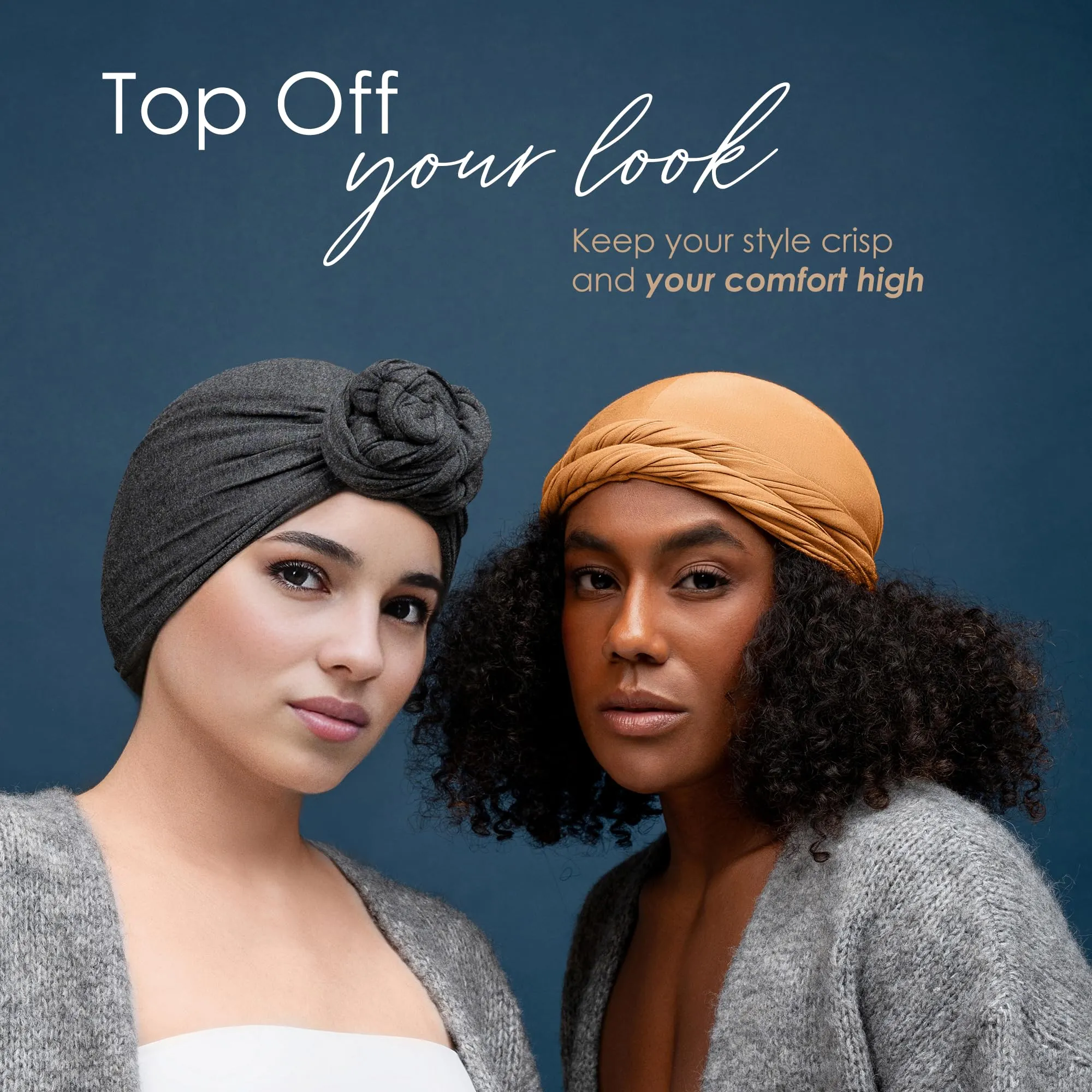 CAPLORD Silk Satin Lined Halo Turban Durag Head Wrap Pre-Tied Skull Cap for Men and Women Sleeping Bonnet Hair Cover Chemo Hair Loss Hat Sleep Bonnet Tan