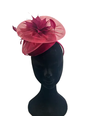 Cherry Red Organza & Velvet Hairband Fascinator