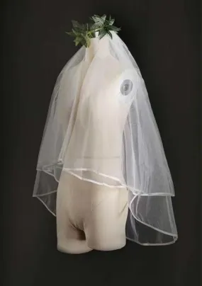 Chic elbow length two layers face veil