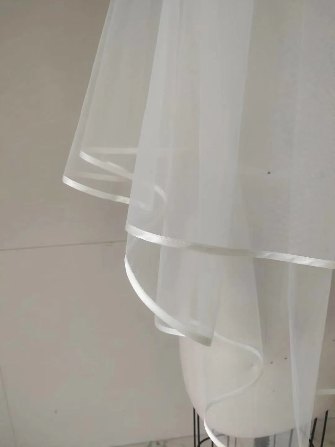 Chic elbow length two layers face veil