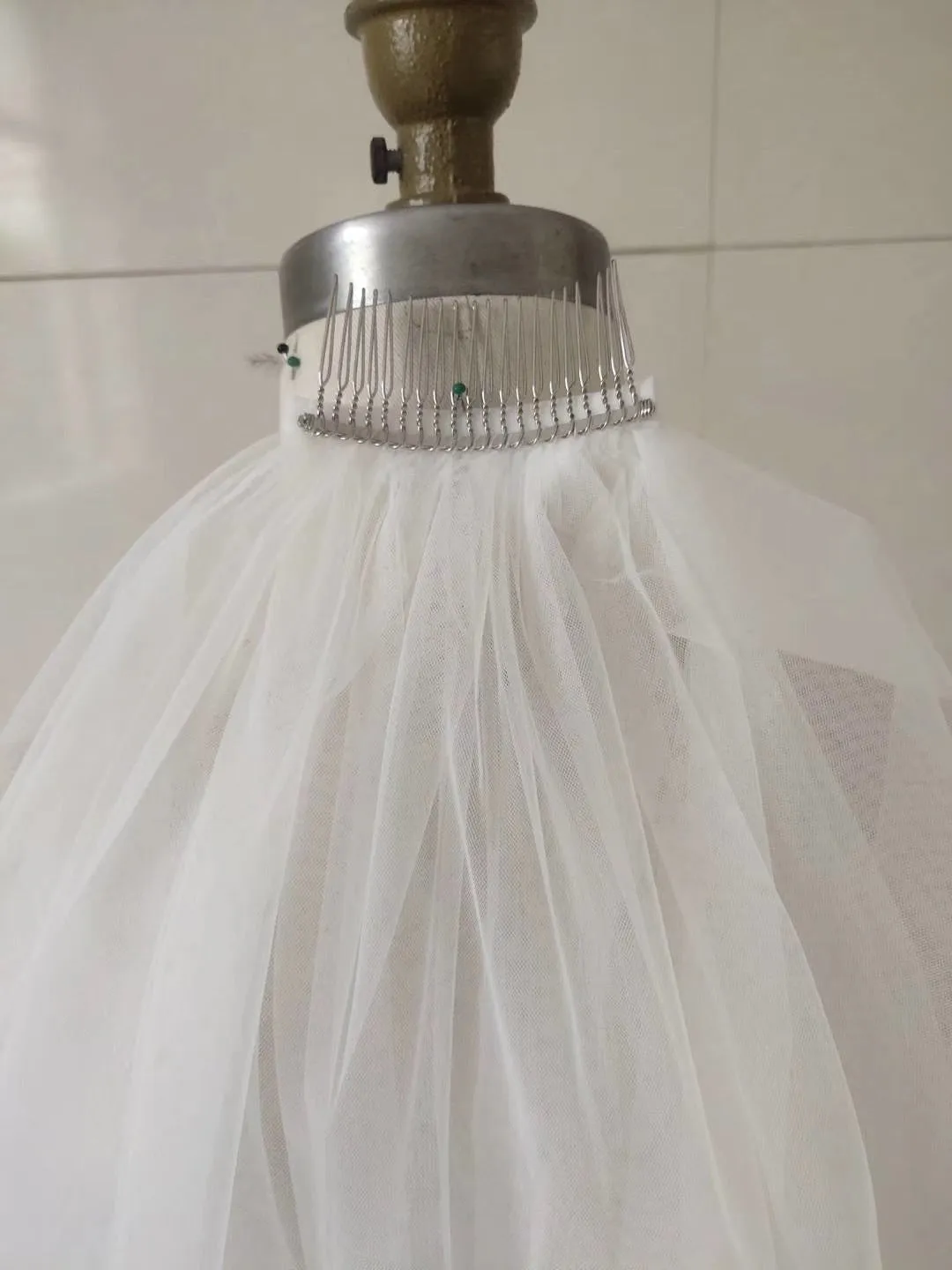 Chic elbow length two layers face veil