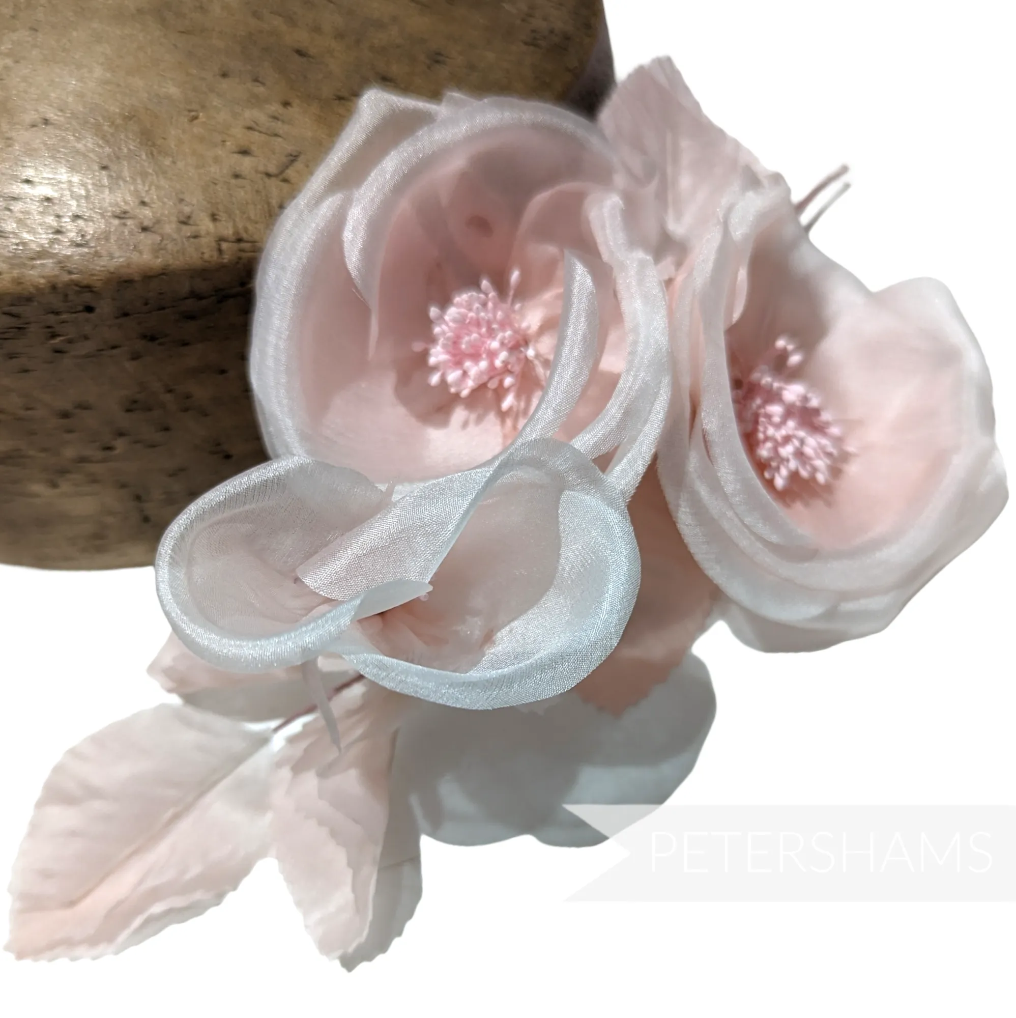 'Clare' Triple Silk Blossoms and Bud Hat Flower Mount