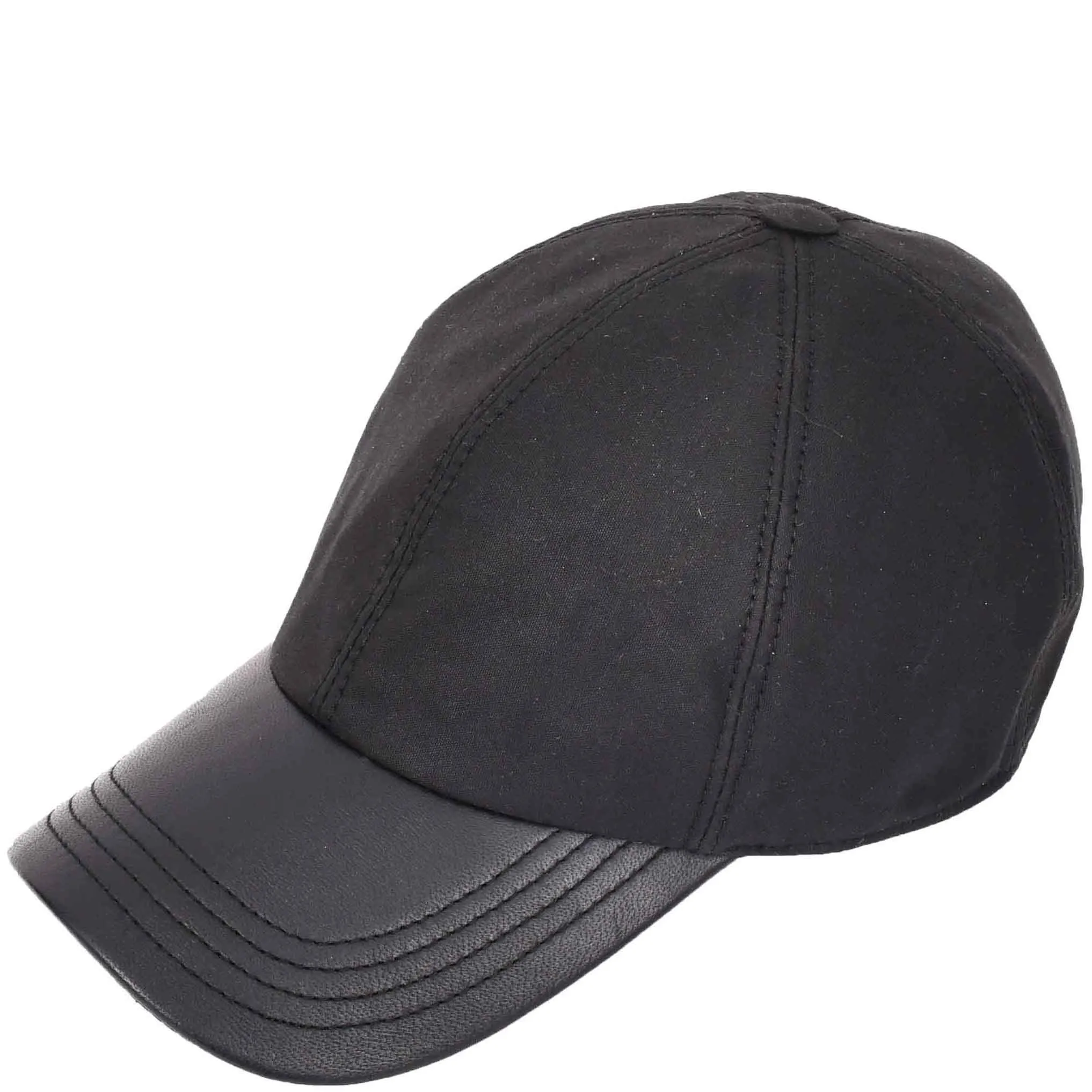 Classic Hat Leather Canvas Baseball Cap Black