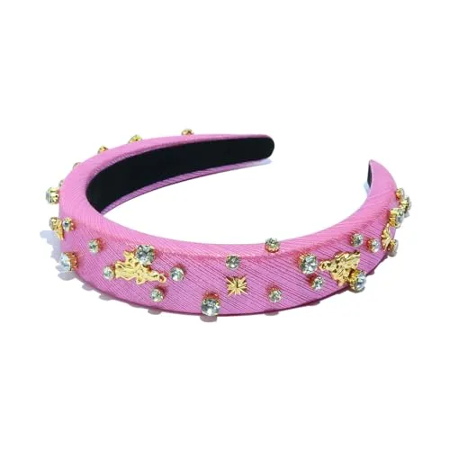 Constellation Headband Zodiac Collection Women Padded Headbands Pisces Crystal Embellished Mixed Top Hairband Thick Velvet Rhinestone Vintage hair accessories Holiday Band Headband