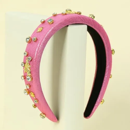 Constellation Headband Zodiac Collection Women Padded Headbands Pisces Crystal Embellished Mixed Top Hairband Thick Velvet Rhinestone Vintage hair accessories Holiday Band Headband