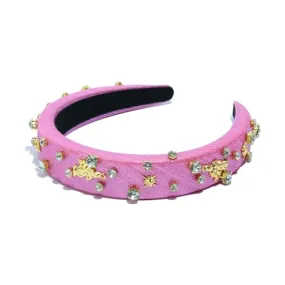 Constellation Headband Zodiac Collection Women Padded Headbands Pisces Crystal Embellished Mixed Top Hairband Thick Velvet Rhinestone Vintage hair accessories Holiday Band Headband