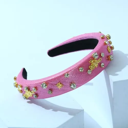 Constellation Headband Zodiac Collection Women Padded Headbands Pisces Crystal Embellished Mixed Top Hairband Thick Velvet Rhinestone Vintage hair accessories Holiday Band Headband