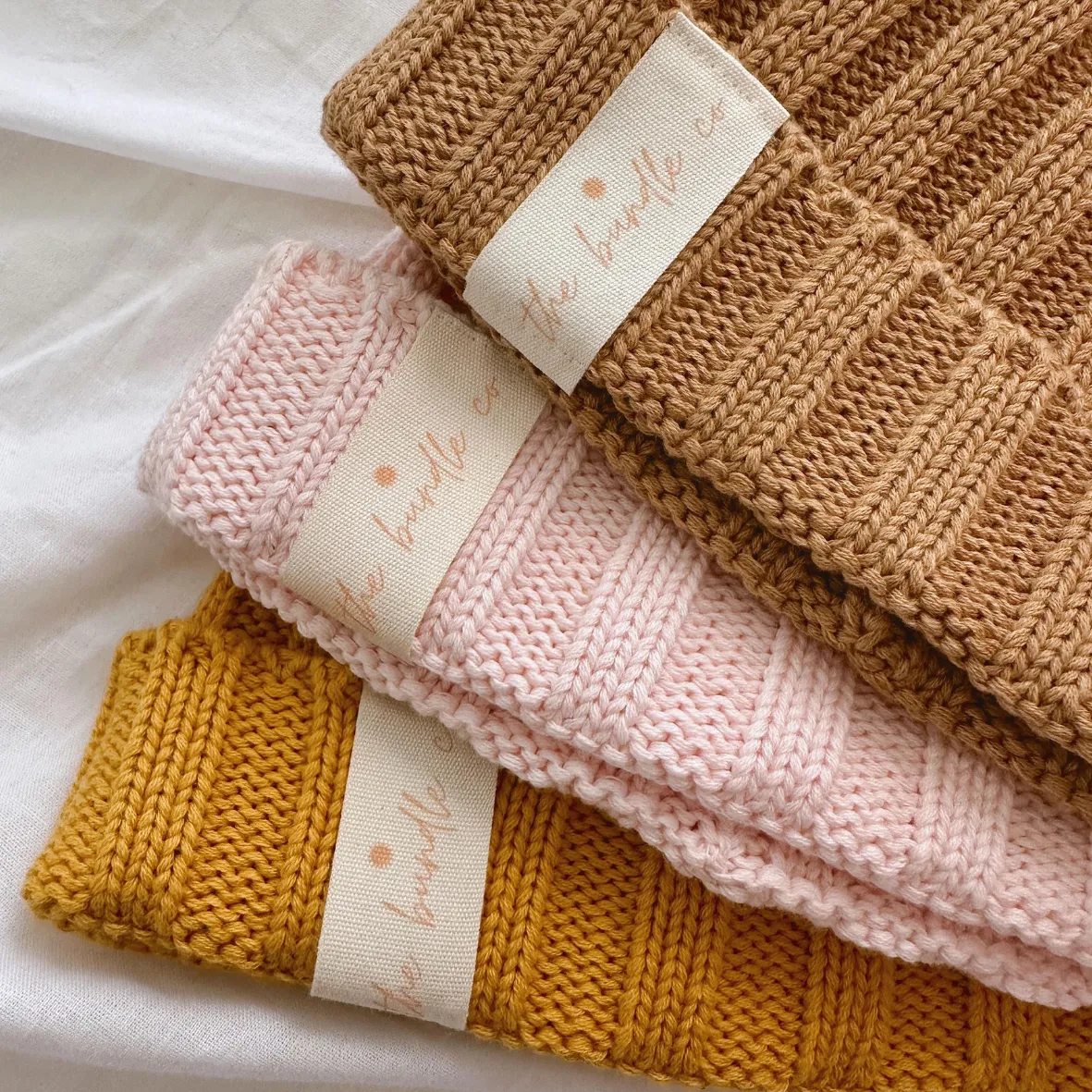 Cotton Knit Beanie - Almond
